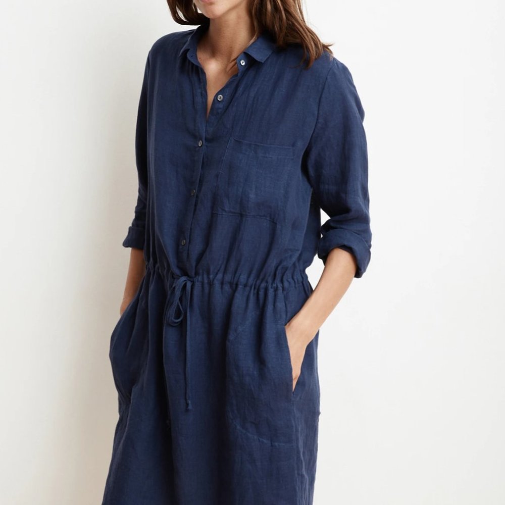 velvet by graham & spencer woven linen shirt XS